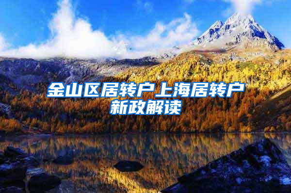 金山区居转户上海居转户新政解读