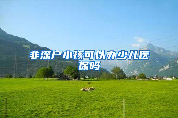 非深户小孩可以办少儿医保吗