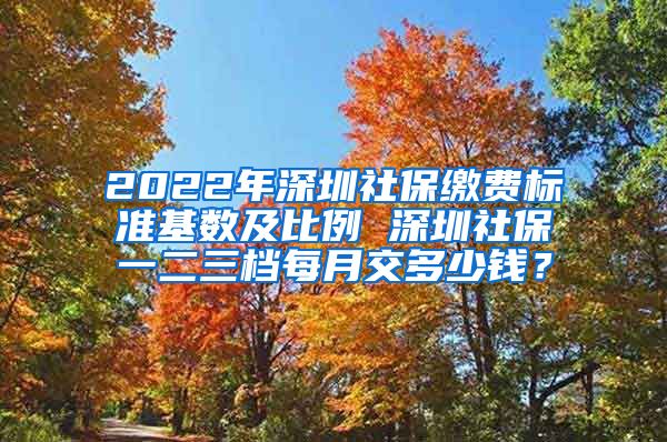 2022年深圳社保缴费标准基数及比例 深圳社保一二三档每月交多少钱？
