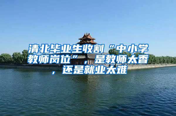 清北毕业生收割“中小学教师岗位”，是教师太香，还是就业太难
