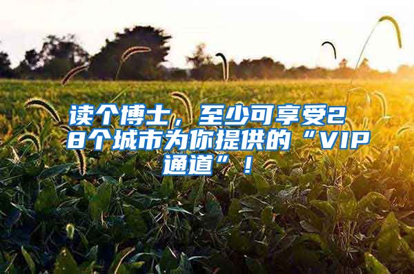 读个博士，至少可享受28个城市为你提供的“VIP通道”！