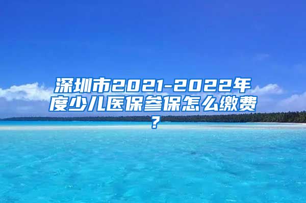 深圳市2021-2022年度少儿医保参保怎么缴费？