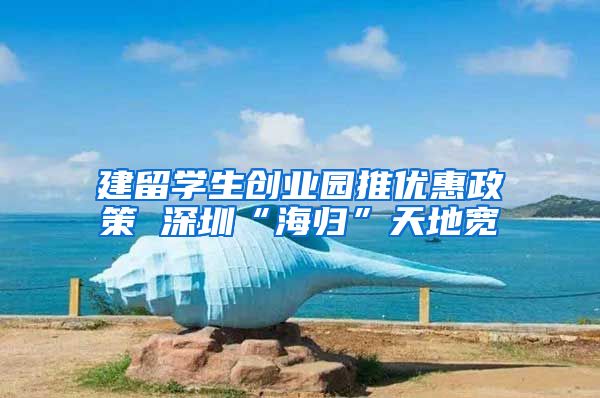 建留学生创业园推优惠政策 深圳“海归”天地宽