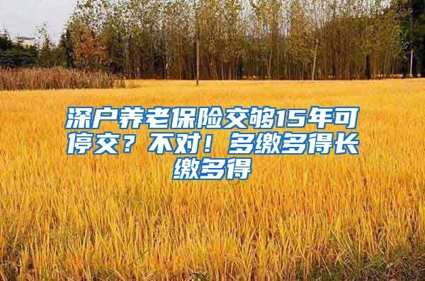 深户养老保险交够15年可停交？不对！多缴多得长缴多得