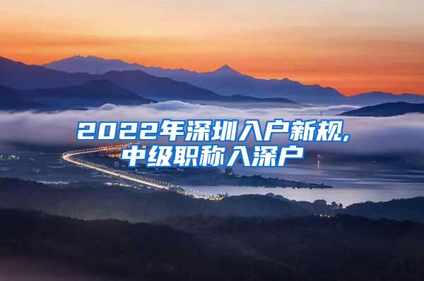 2022年深圳入户新规,中级职称入深户