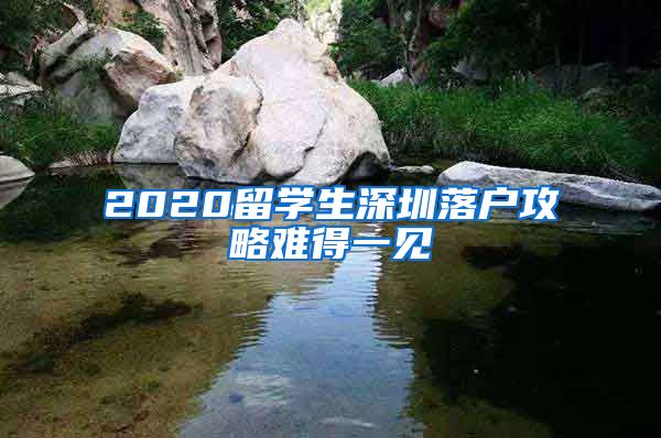 2020留学生深圳落户攻略难得一见