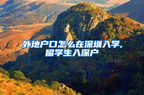 外地户口怎么在深圳入学,留学生入深户
