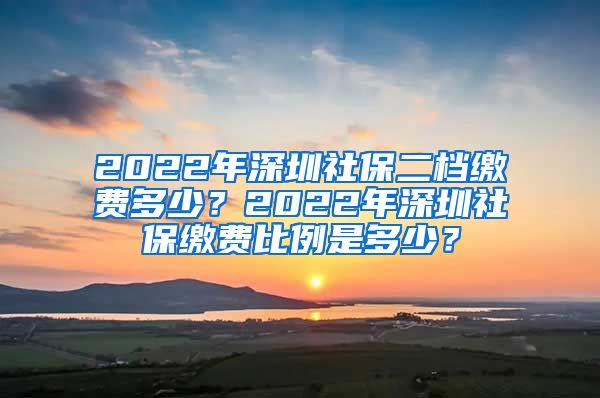 2022年深圳社保二档缴费多少？2022年深圳社保缴费比例是多少？