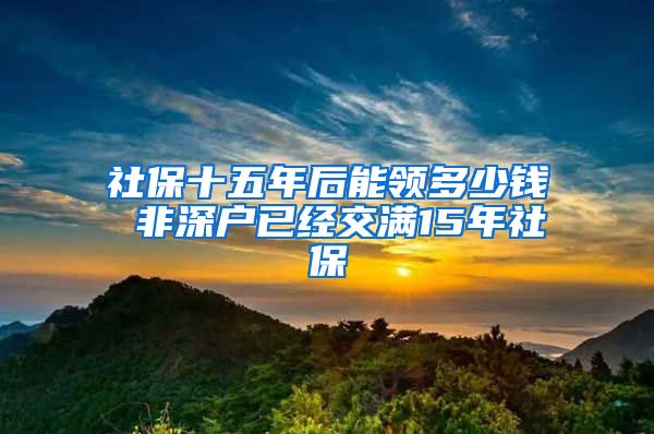 社保十五年后能领多少钱 非深户已经交满15年社保