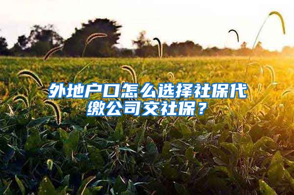 外地户口怎么选择社保代缴公司交社保？