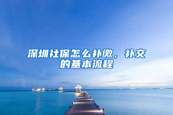 深圳社保怎么补缴，补交的基本流程