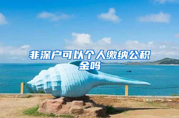 非深户可以个人缴纳公积金吗