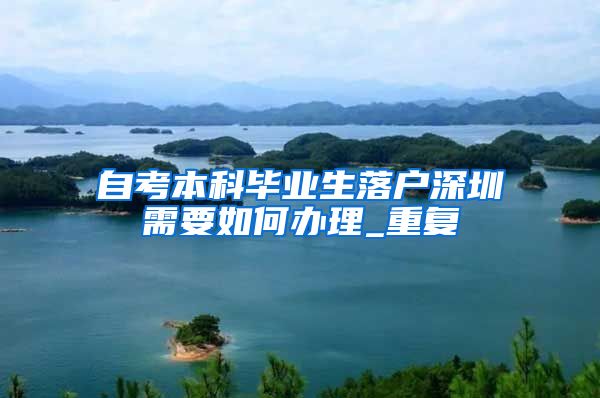 自考本科毕业生落户深圳需要如何办理_重复