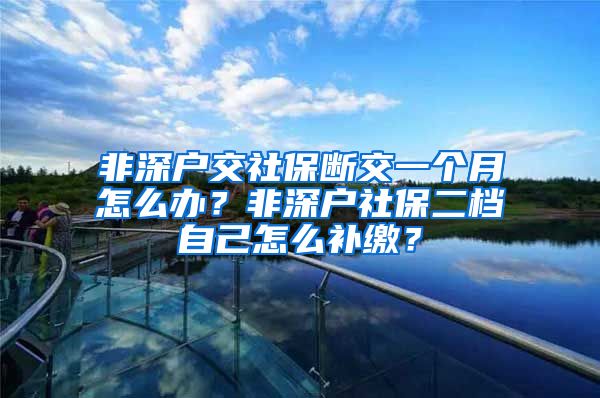 非深户交社保断交一个月怎么办？非深户社保二档自己怎么补缴？