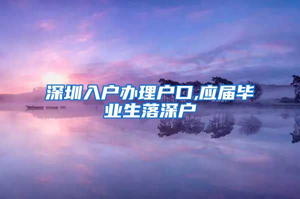 深圳入户办理户口,应届毕业生落深户