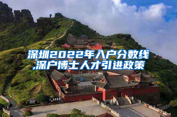 深圳2022年入户分数线,深户博士人才引进政策