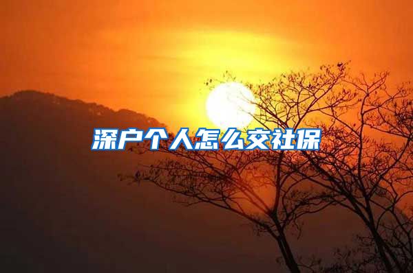 深户个人怎么交社保
