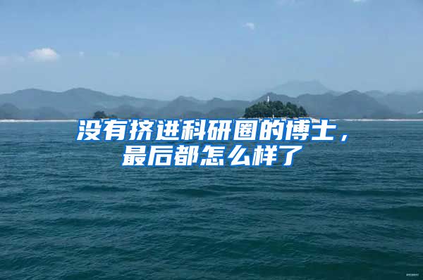 没有挤进科研圈的博士，最后都怎么样了