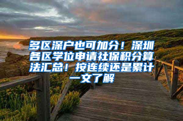 多区深户也可加分！深圳各区学位申请社保积分算法汇总！按连续还是累计一文了解
