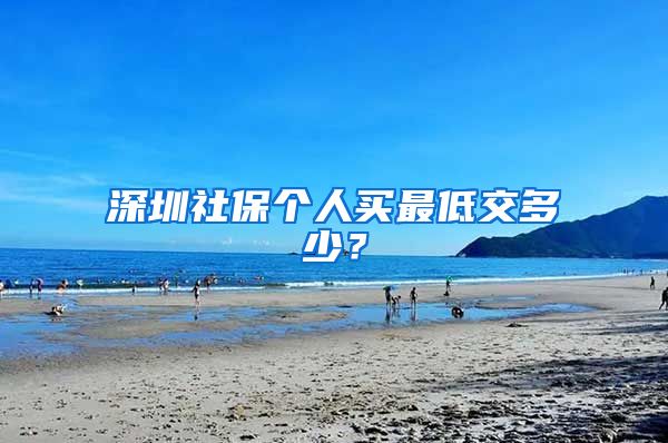 深圳社保个人买最低交多少？