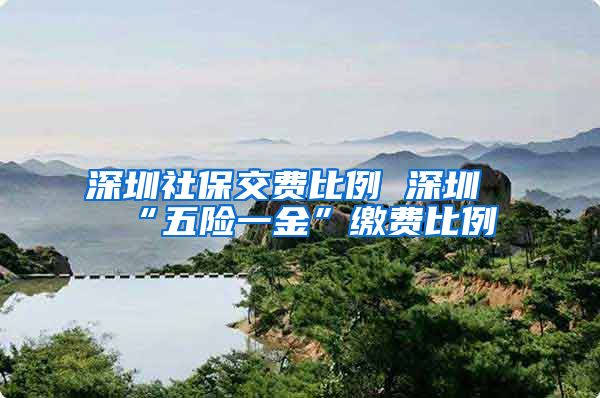 深圳社保交费比例 深圳“五险一金”缴费比例