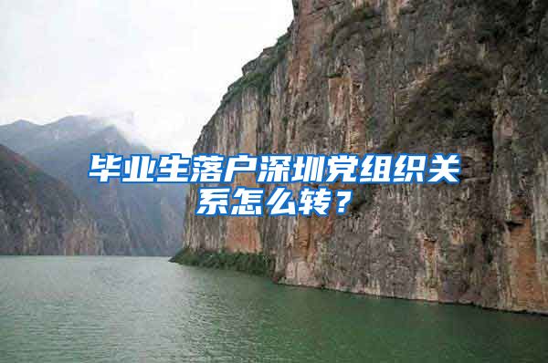 毕业生落户深圳党组织关系怎么转？