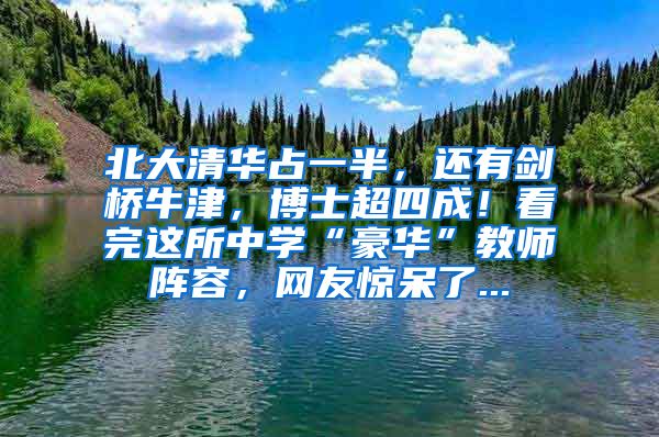 北大清华占一半，还有剑桥牛津，博士超四成！看完这所中学“豪华”教师阵容，网友惊呆了...