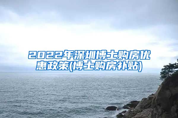 2022年深圳博士购房优惠政策(博士购房补贴)