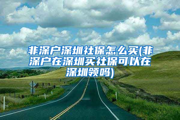 非深户深圳社保怎么买(非深户在深圳买社保可以在深圳领吗)
