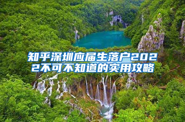 知乎深圳应届生落户2022不可不知道的实用攻略
