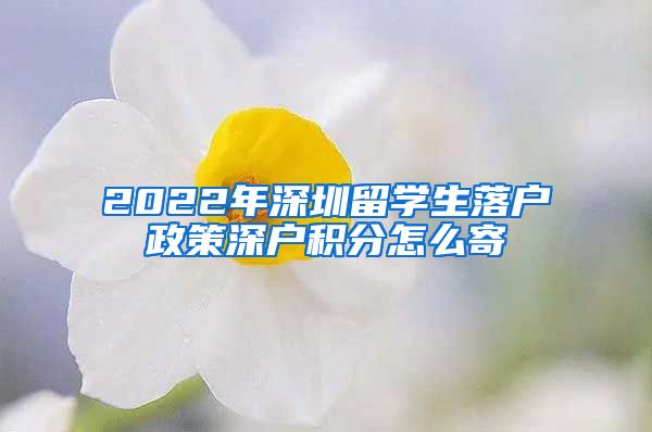 2022年深圳留学生落户政策深户积分怎么寄