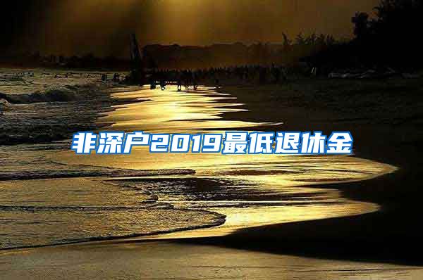 非深户2019最低退休金