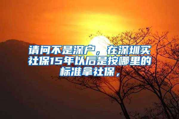 请问不是深户，在深圳买社保15年以后是按哪里的标准拿社保，
