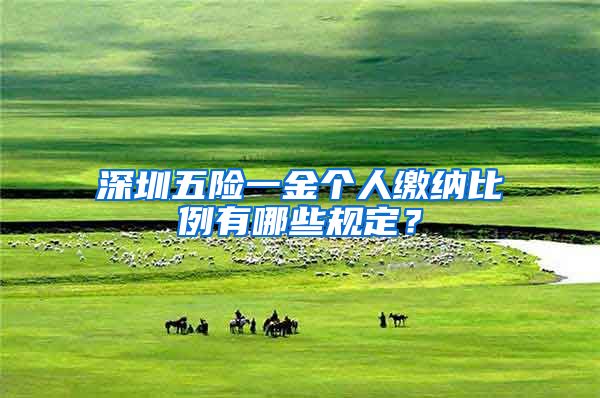 深圳五险一金个人缴纳比例有哪些规定？