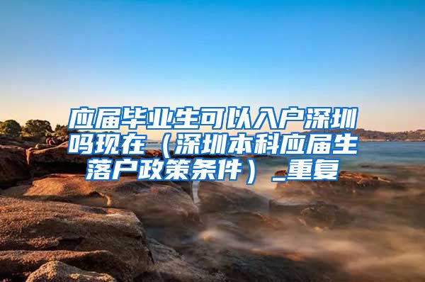 应届毕业生可以入户深圳吗现在（深圳本科应届生落户政策条件）_重复