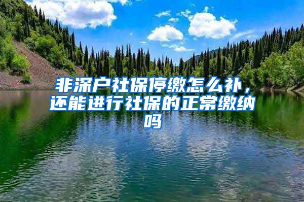 非深户社保停缴怎么补，还能进行社保的正常缴纳吗