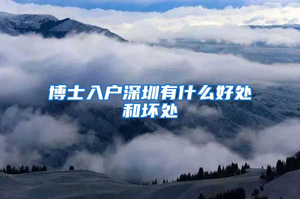 博士入户深圳有什么好处和坏处