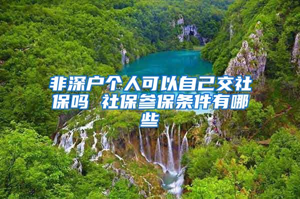 非深户个人可以自己交社保吗 社保参保条件有哪些