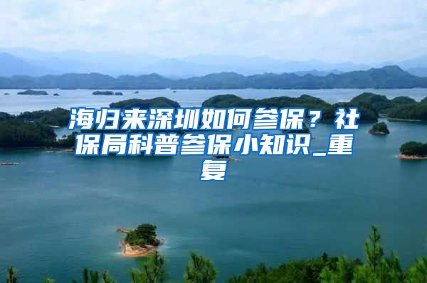 海归来深圳如何参保？社保局科普参保小知识_重复