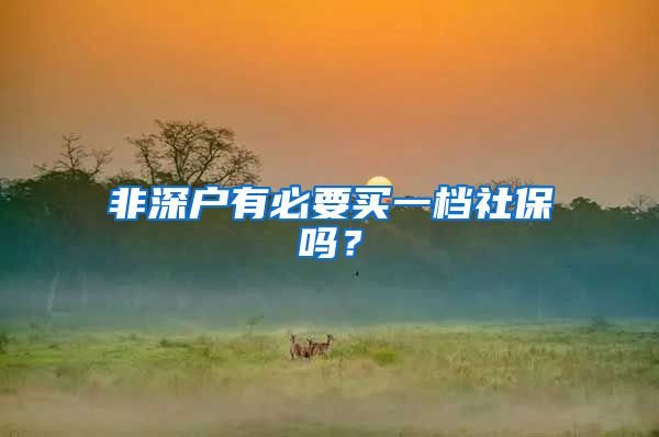 非深户有必要买一档社保吗？