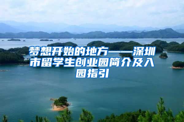 梦想开始的地方——深圳市留学生创业园简介及入园指引