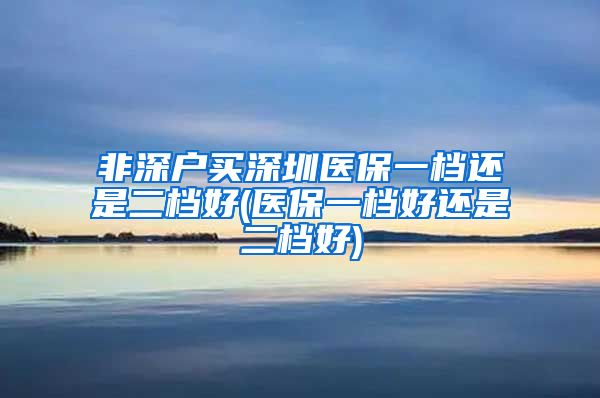 非深户买深圳医保一档还是二档好(医保一档好还是二档好)