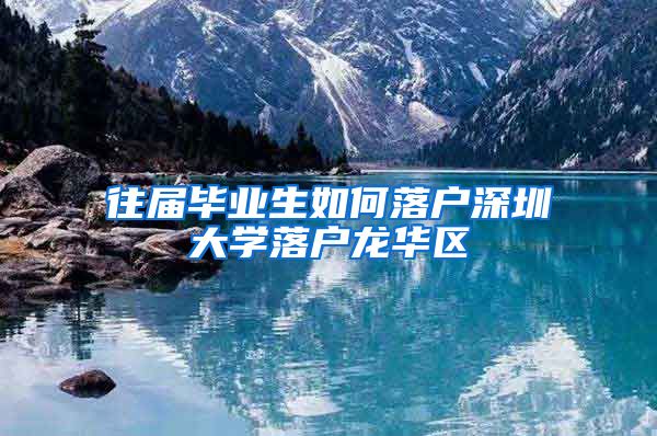 往届毕业生如何落户深圳大学落户龙华区