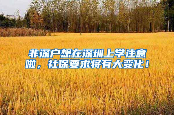 非深户想在深圳上学注意啦，社保要求将有大变化！