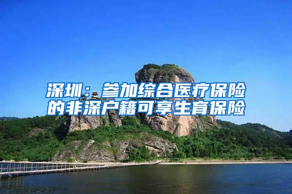 深圳：参加综合医疗保险的非深户籍可享生育保险
