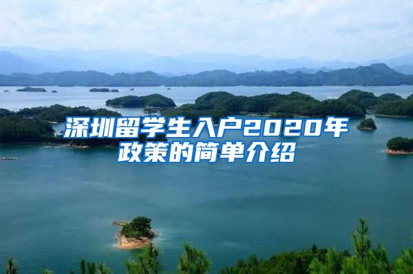 深圳留学生入户2020年政策的简单介绍