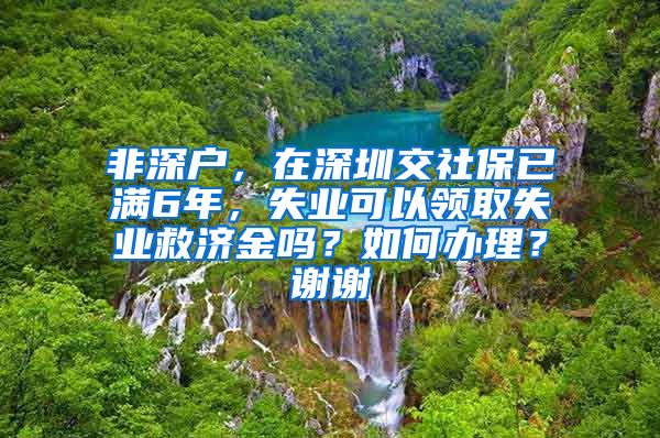非深户，在深圳交社保已满6年，失业可以领取失业救济金吗？如何办理？谢谢