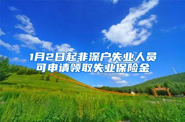 1月2日起非深户失业人员可申请领取失业保险金