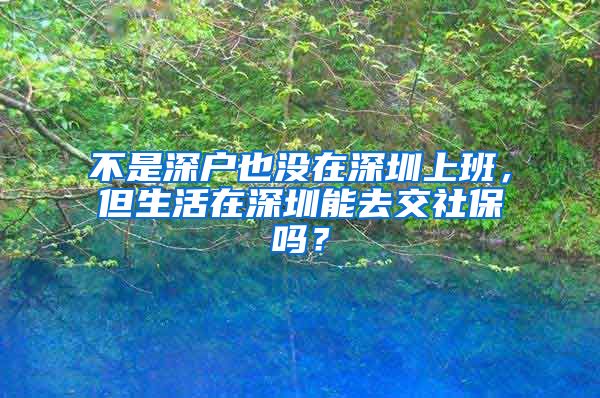 不是深户也没在深圳上班，但生活在深圳能去交社保吗？