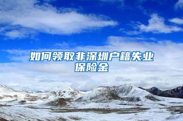 如何领取非深圳户籍失业保险金